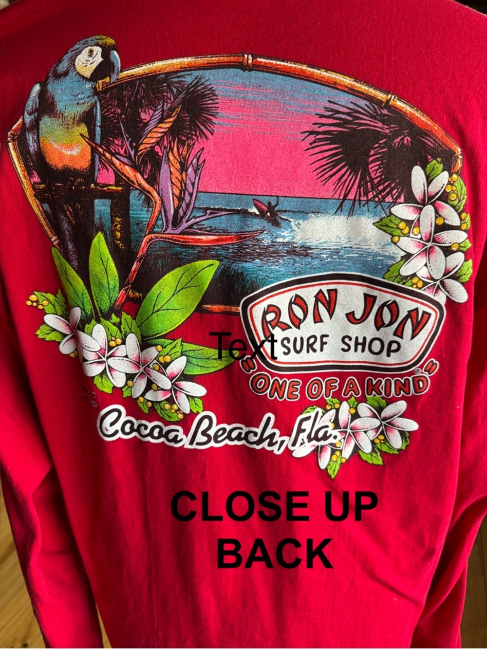 Ron Jon Red Surf Shop Graphic Long Sleeve Tee UNISEX XXL GRAPIC’s on BACK&SLEEVE - Picture 7 of 13